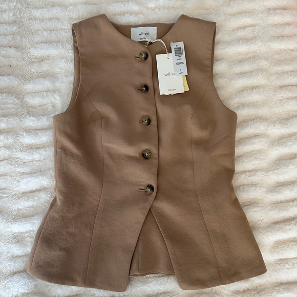 Aritzia Wilfred Camel Regal Vest - Brand new - Picture 4 of 5